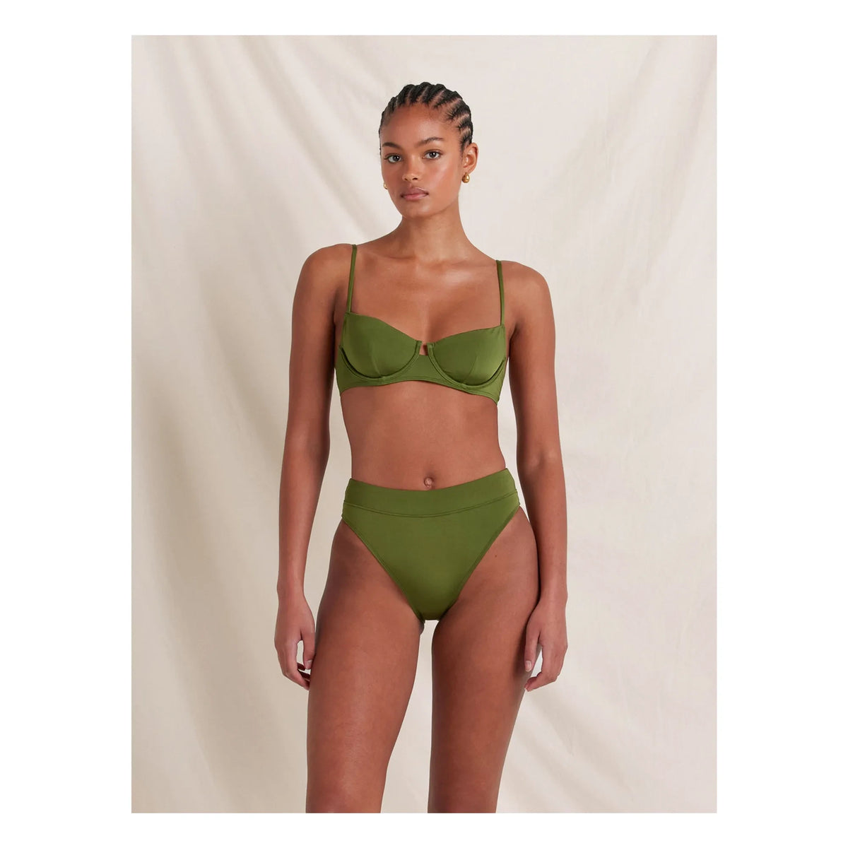Peony - Olivine Jersey Top Made from Recycled Fibers | Olive Green