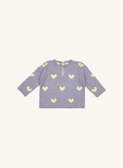 Bayiri - Amor Hearts Organic Cotton Sweater | Lavender