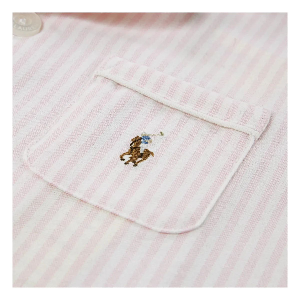 Ralph Lauren - Striped Logo Shirt and Pants Pajamas | Pink