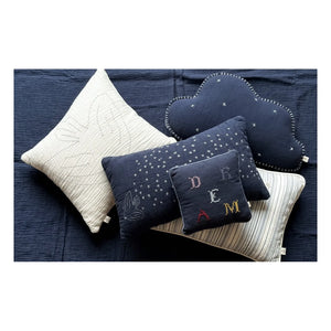 Editions Aimable - Camille embroidered frieze cushion | Ivory Gauze