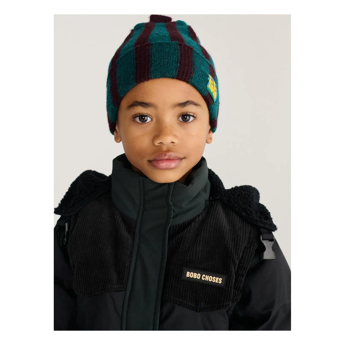 Bobo Choses - Recycled Fiber Patchwork Beanie | Green