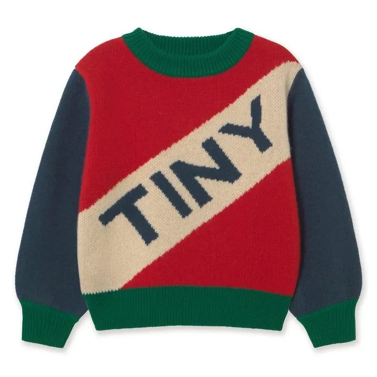 Tinycottons - Color Block Wool Sweater | Red