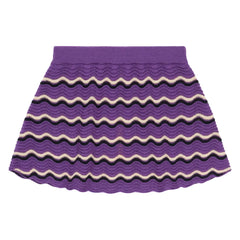 FUB - Merino Wool "Waves" Openwork Skirt | Purple