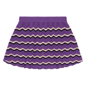 FUB - Merino Wool "Waves" Openwork Skirt | Purple