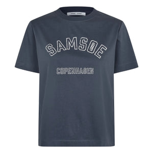 Samsoe Samsoe - Sacamino Organic Cotton T-Shirt | Grey Blue