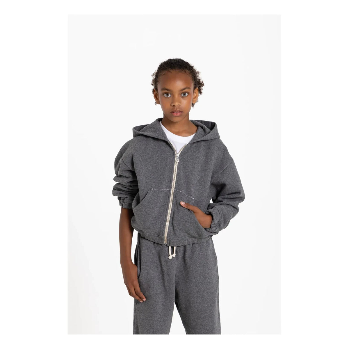 Smallable Kid - Kaightleridge Organic Cotton Hooded Sweatshirt | Grey Melange