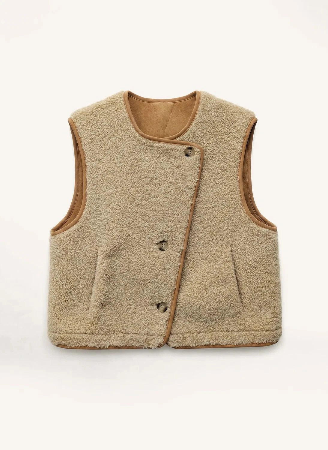 Leon & Harper - Vas Sleeveless Vest | Cognac