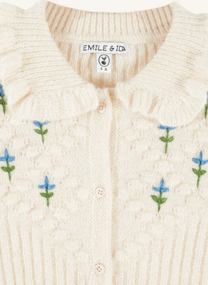 Emile et Ida - Embroidered Cardigan | Ecru