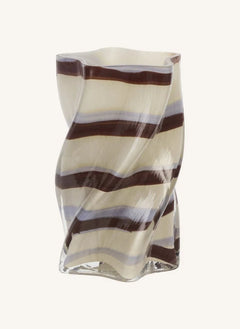 Madam Stoltz - Twisted Glass Vase | Beige