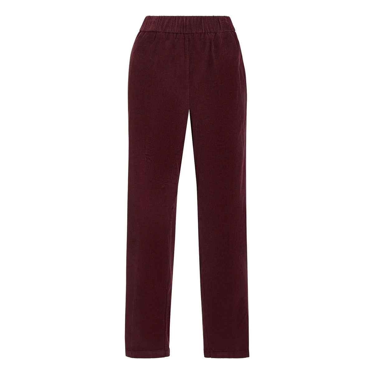 Pomandère - Velvet Stretch Straight Leg Trousers | Burgundy
