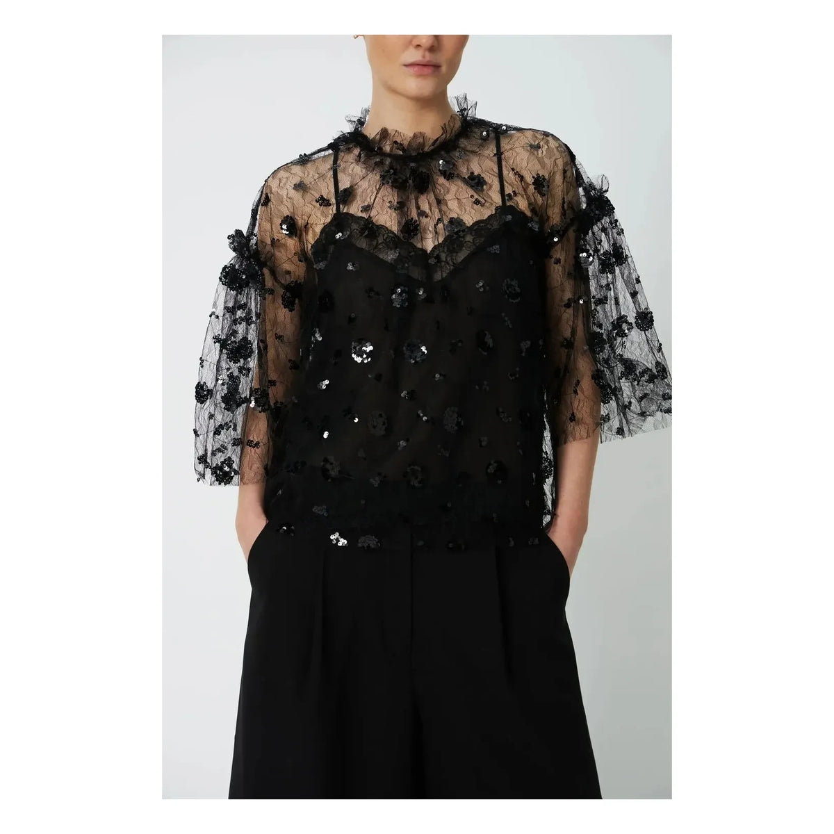 Stella Nova - Sequin Blouse | Black