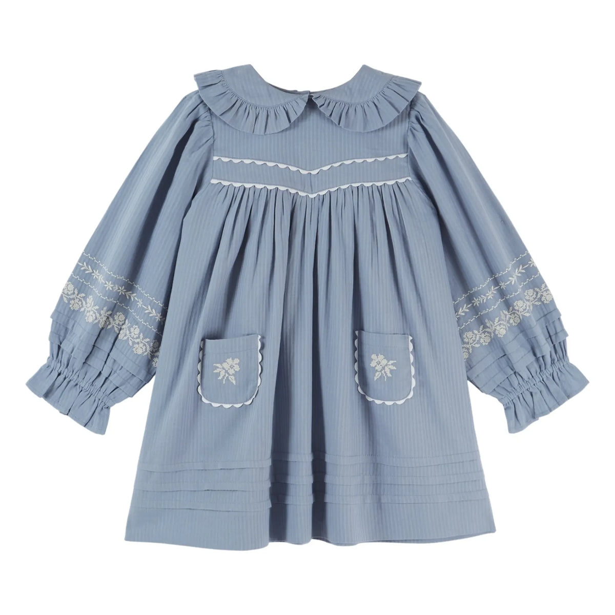 Emile et Ida - Embroidered dress | Blue