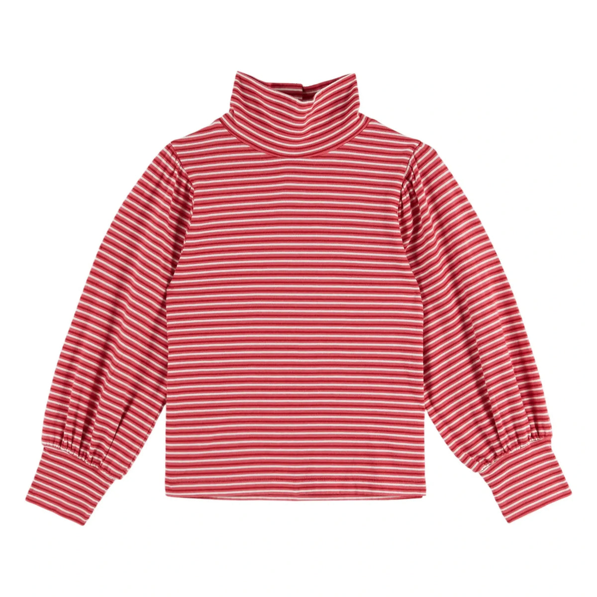 Emile et Ida - Organic cotton striped turtleneck | Red