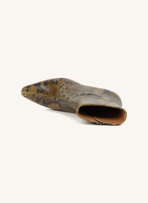 Bobbies - Lauren Python Leather Boots | Khaki