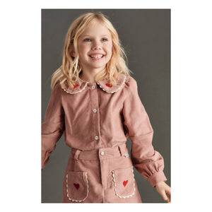 Mipounet - Géraldine Velvet Heart Blouse | Pale Pink