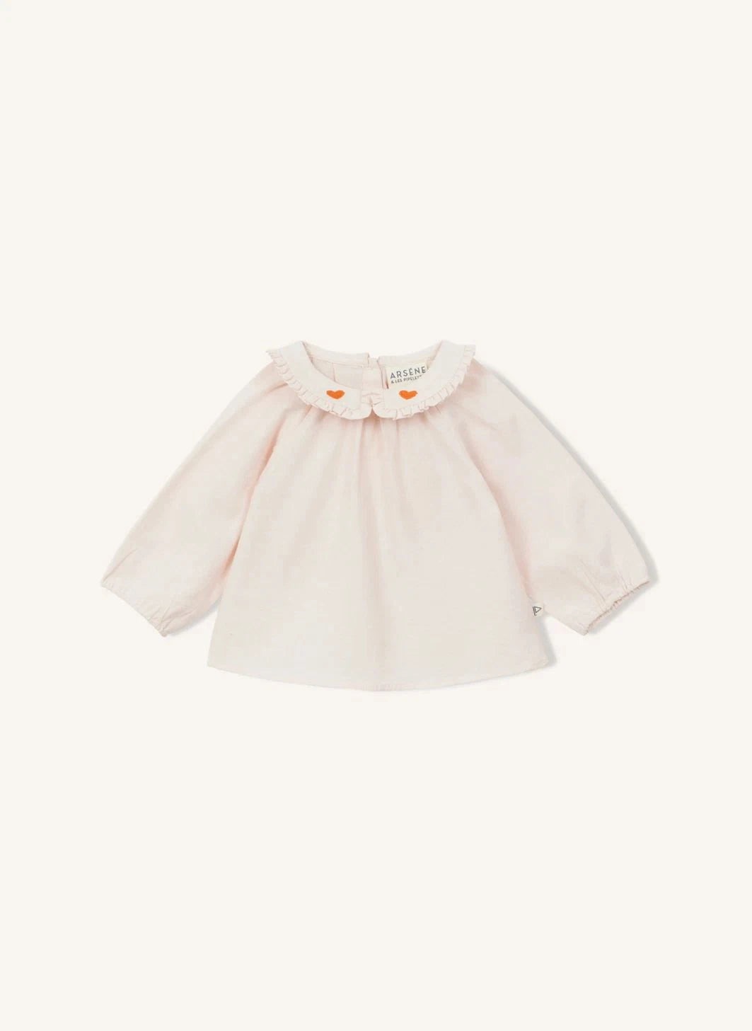 Arsène et Les Pipelettes - Heart Embroidered Blouse | Light Pink
