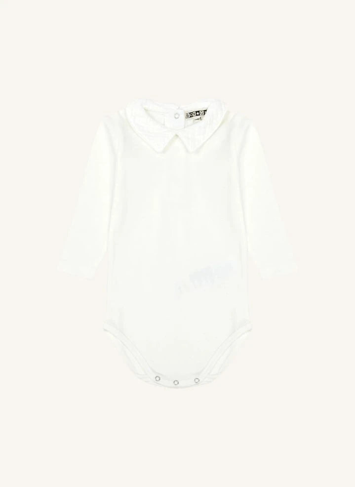 Bonton - Mail Organic Cotton Baby Bodysuit | Ecru