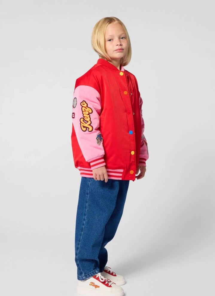 Kenzo - Bomber with Embroidered Kenzo Flower Patch | Red