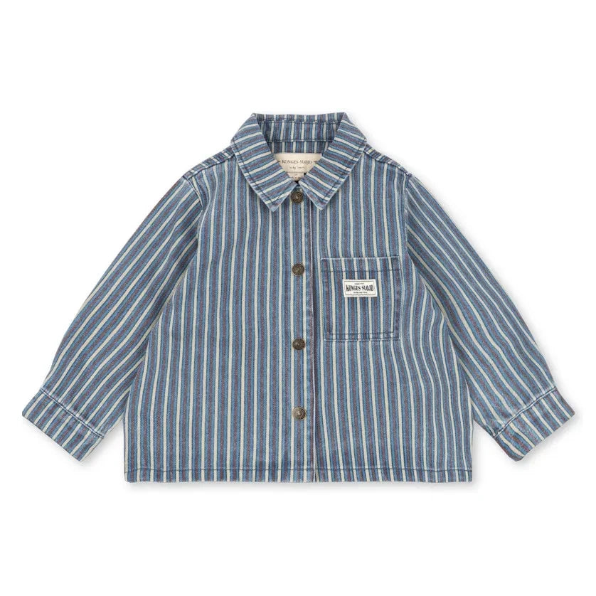 Konges Sløjd - Magot Striped Organic Cotton Denim Shirt | Blue