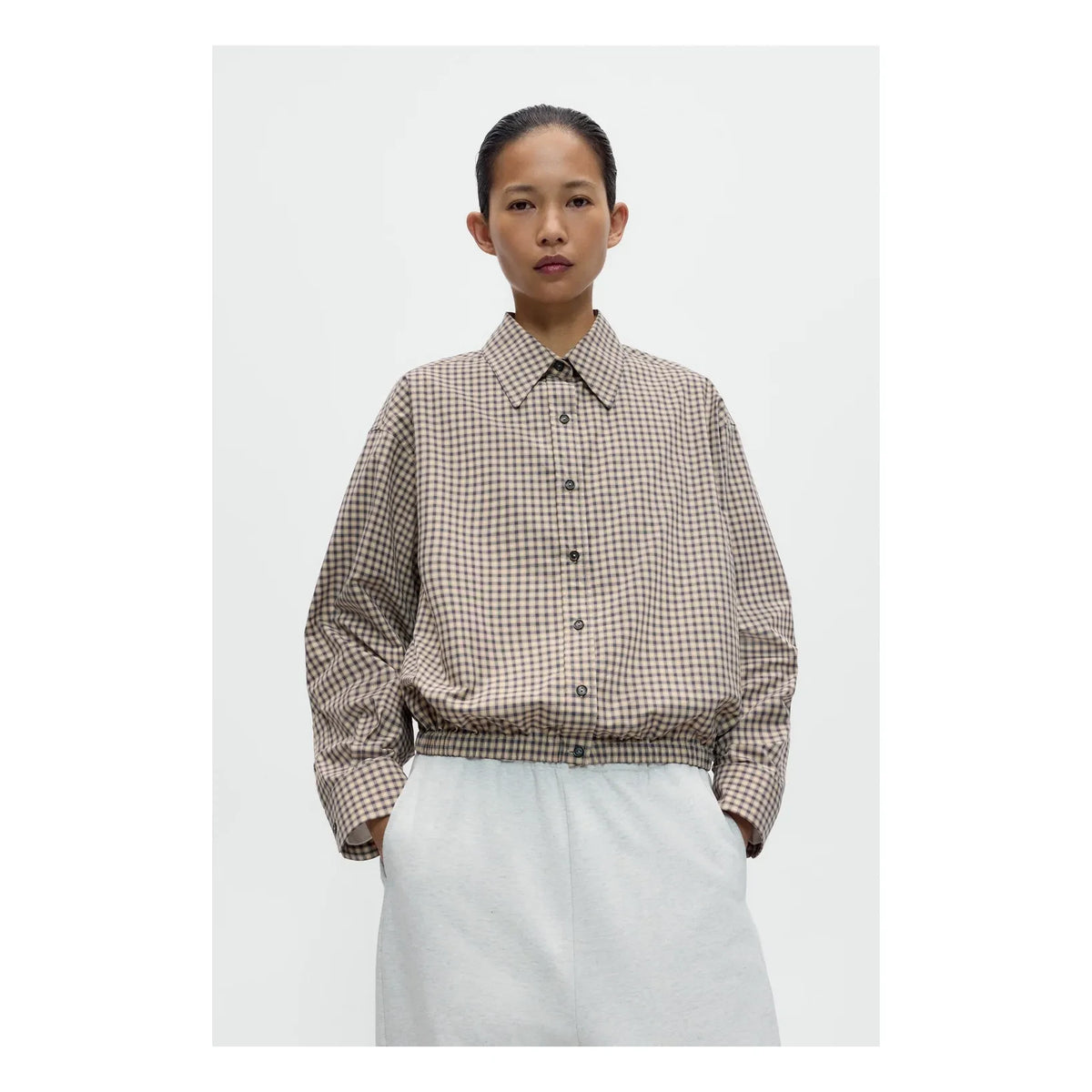 Cordera - Check Cotton Bomber Shirt | Mustard