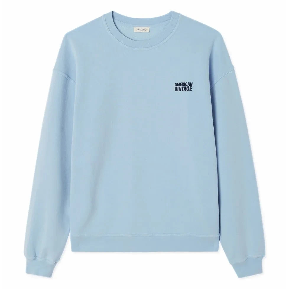 American Vintage - Plizzy Round Neck Sweatshirt | Light Blue