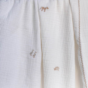 Avery Row Embroidered Muslin Blanket - Little Farm-Blankets-Little Farm- | Natural Baby Shower