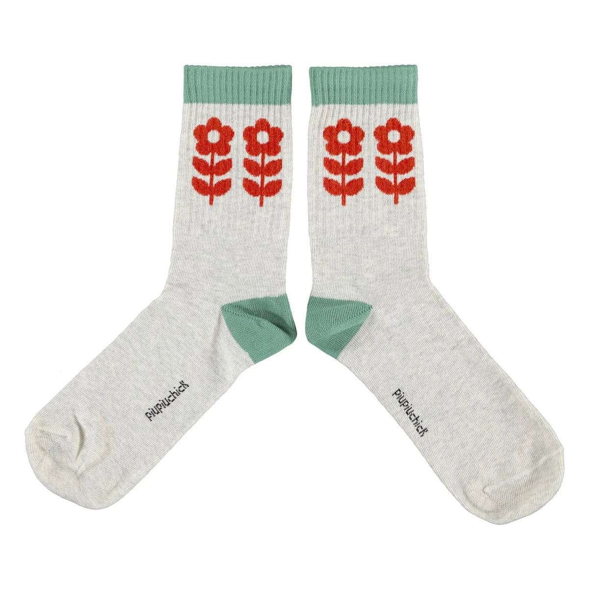 Piupiuchick - Floral Socks | Marled Gray