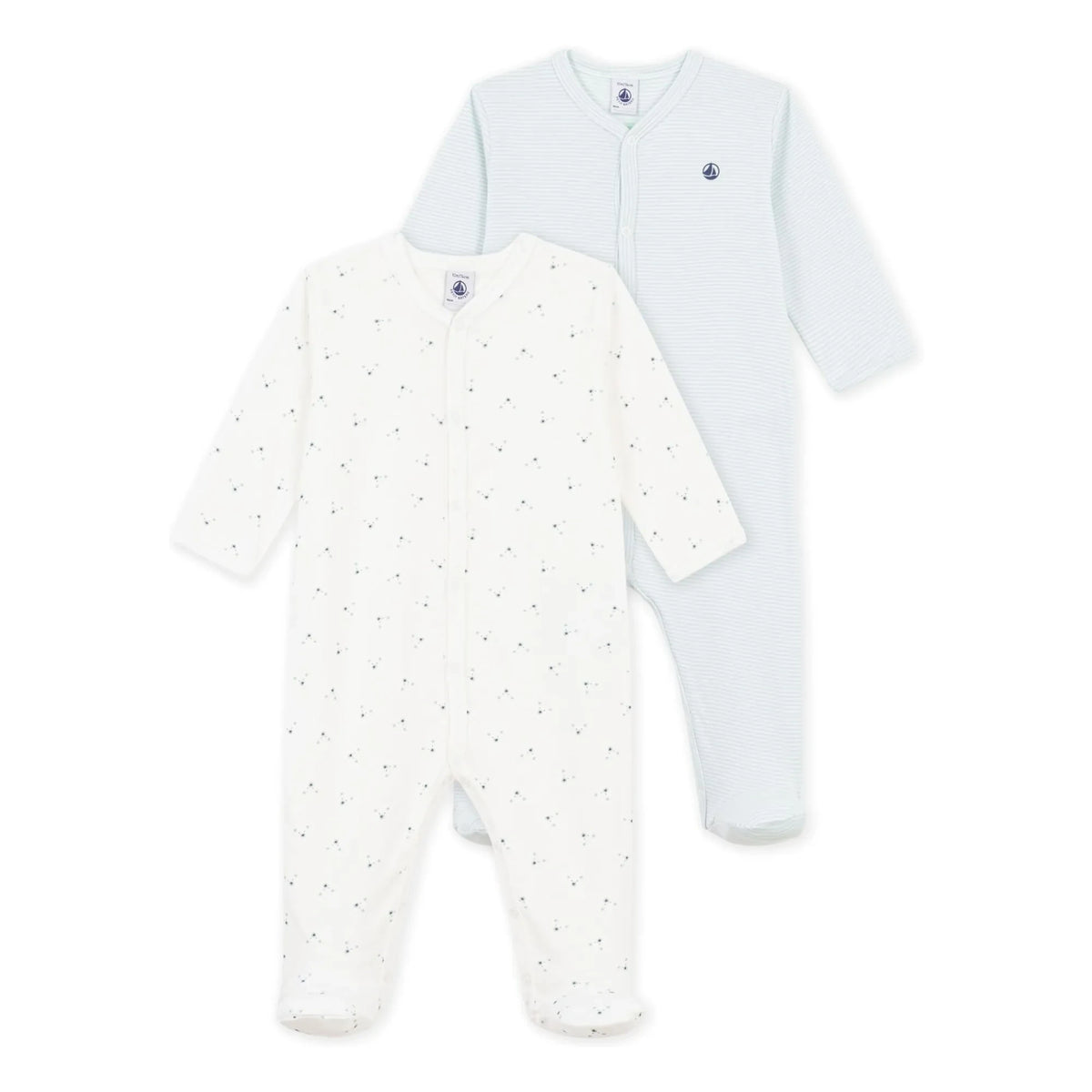 Petit Bateau - 2-Piece Dors Bien Oursons Organic Cotton Pajama Set | Green