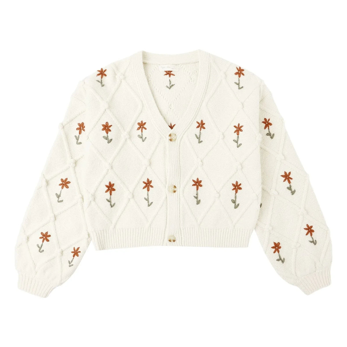 Rylee + Cru - Short Winter Daisy Cardigan | Off-White