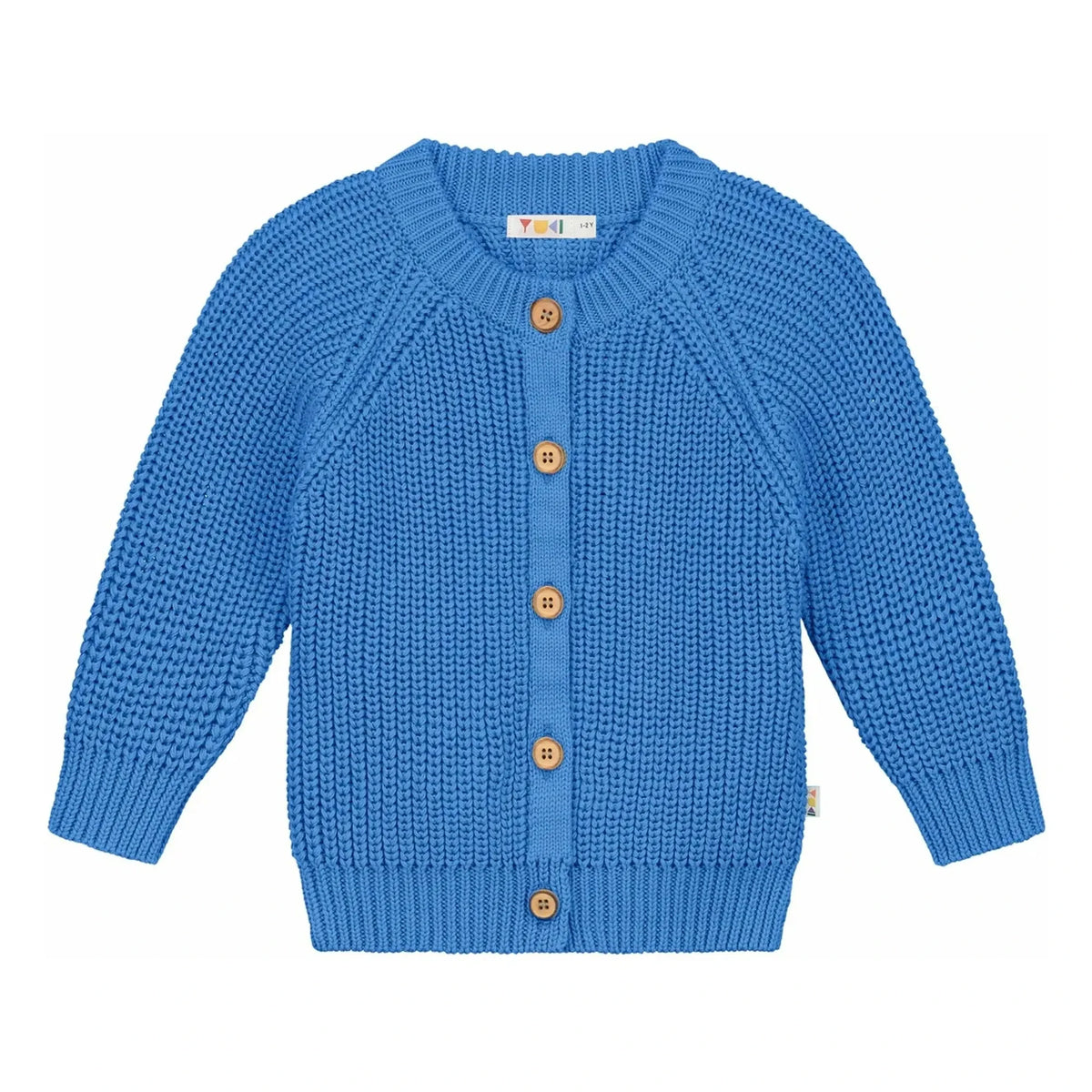 Yuki - Organic Cotton Raglan Cardigan | Blue