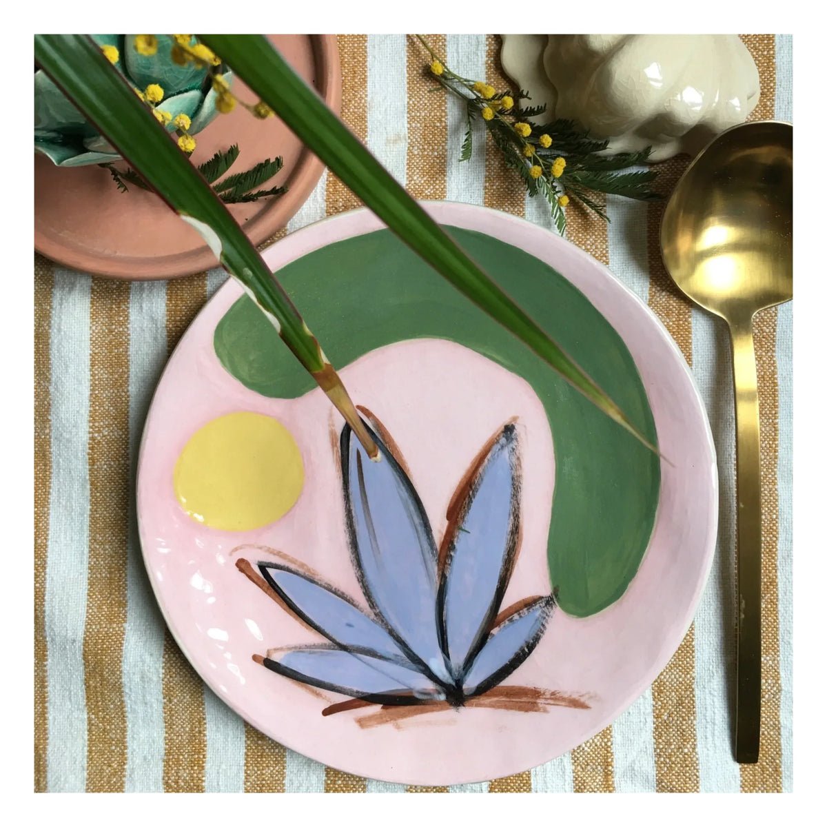 HOMER - Daphné Flower Ceramic Plate | Pink