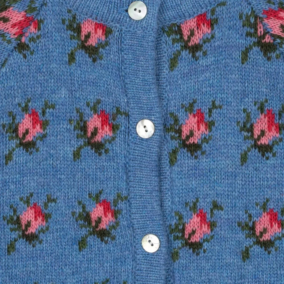 Konges Sløjd - Belou Roses Wool Cardigan | Blue