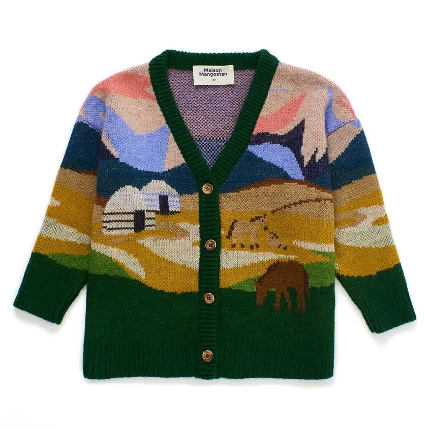 Maison Mangostan - Landscape Cardigan | Green