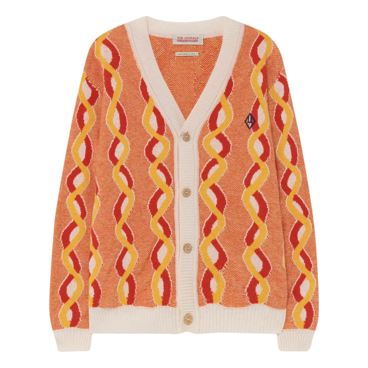 The Animals Observatory - Racoon Wool and Cashmere Knit Cardigan | Orange