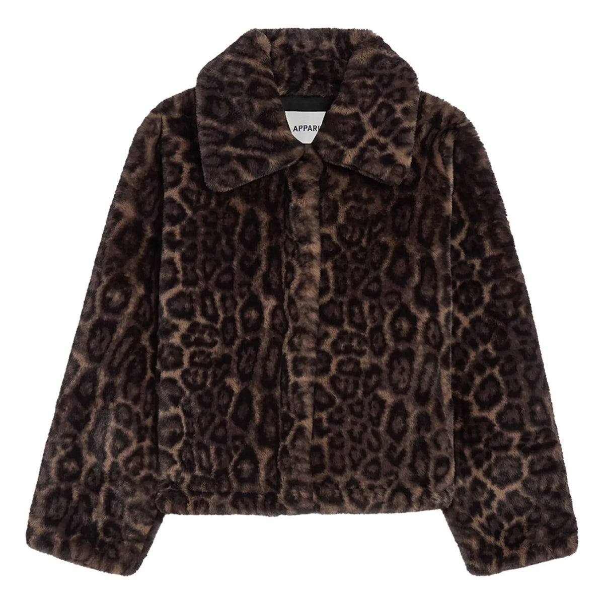 Apparis - Elis Leopard Recycled Fibre Jacket | Brown