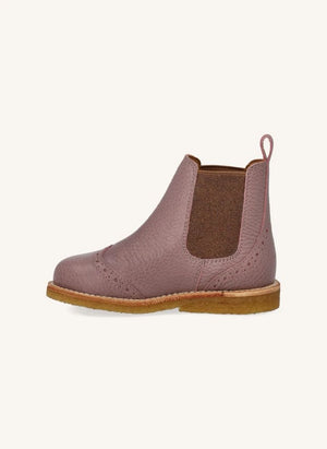 Angulus - Chelsea Brogue Boots | Dust Pink