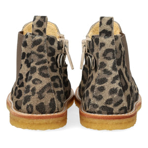 Angulus - Leopard Chelsea Boots with Zipper | Taupe Brown