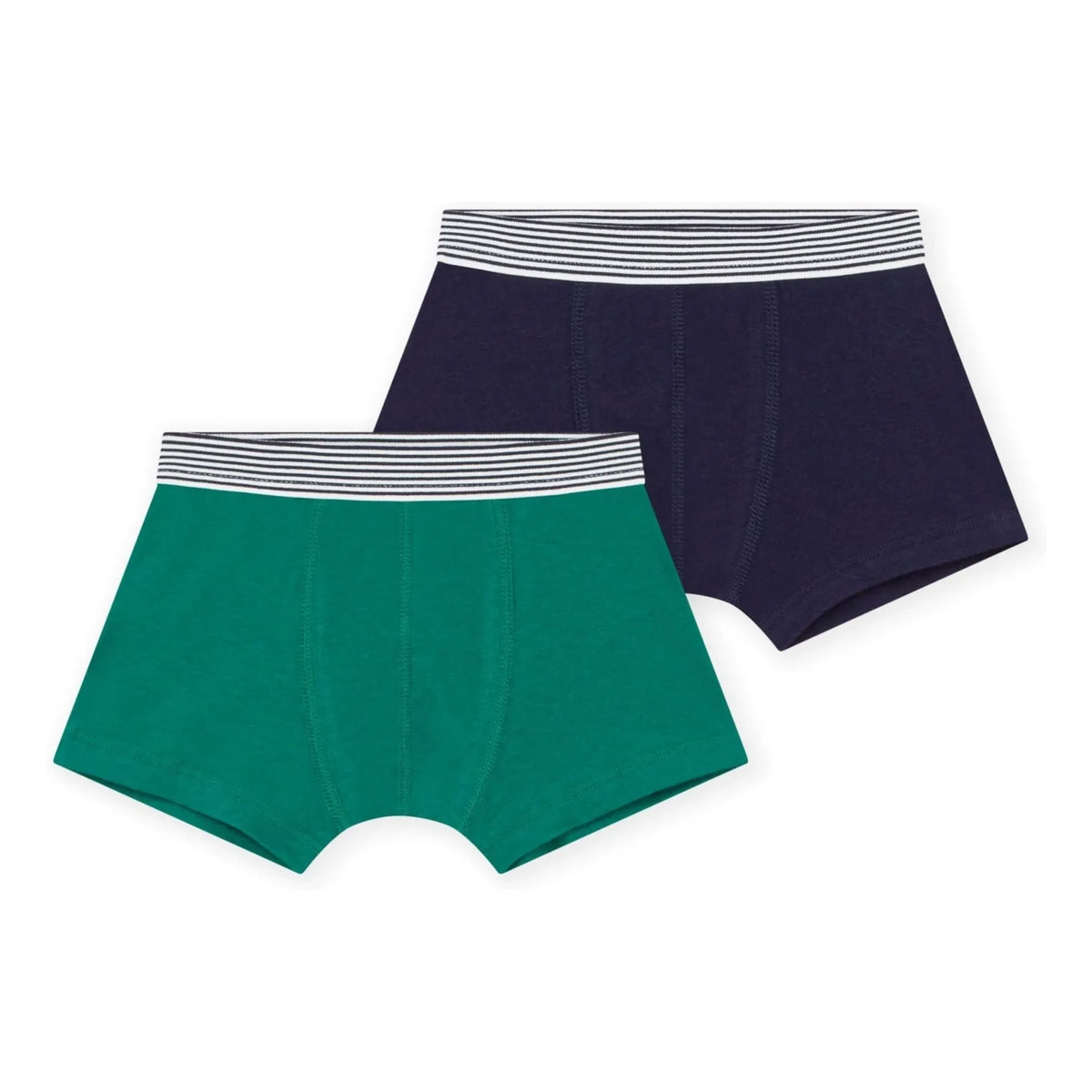 Petit Bateau - Set of 2 Striped Organic Cotton Boxer Shorts | Green