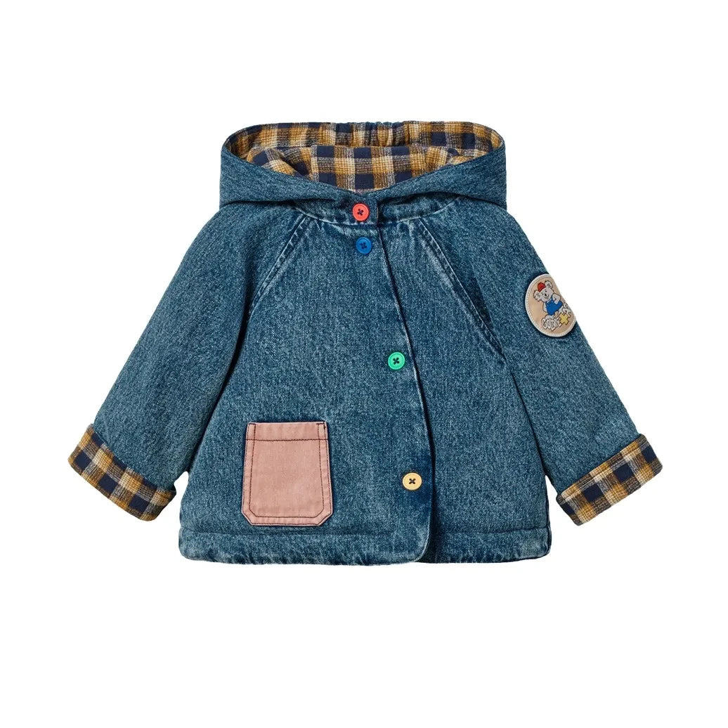 Goldie + Ace - Denim Hooded Jacket | Blue