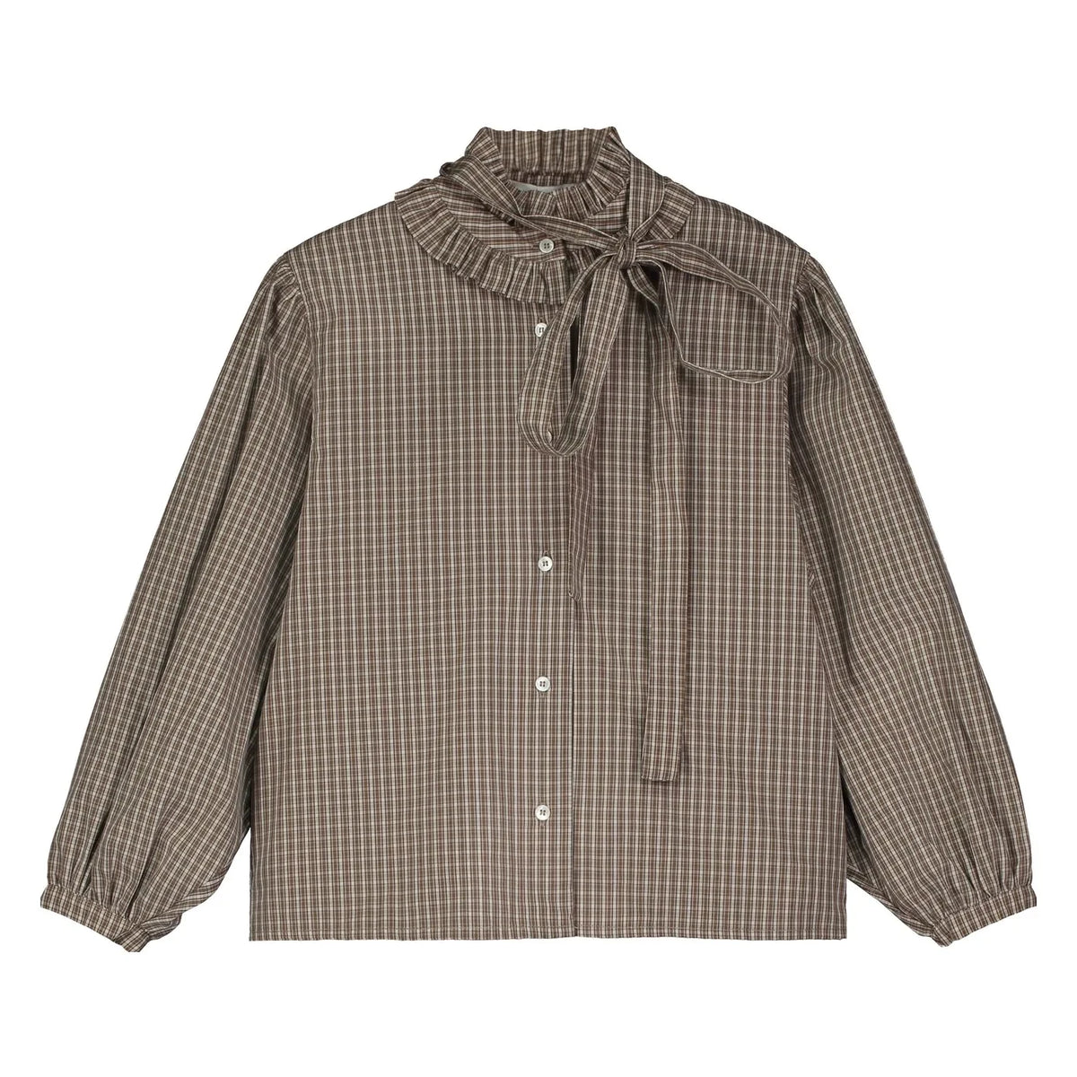 Tangerine - Checked Bow Blouse | Brown