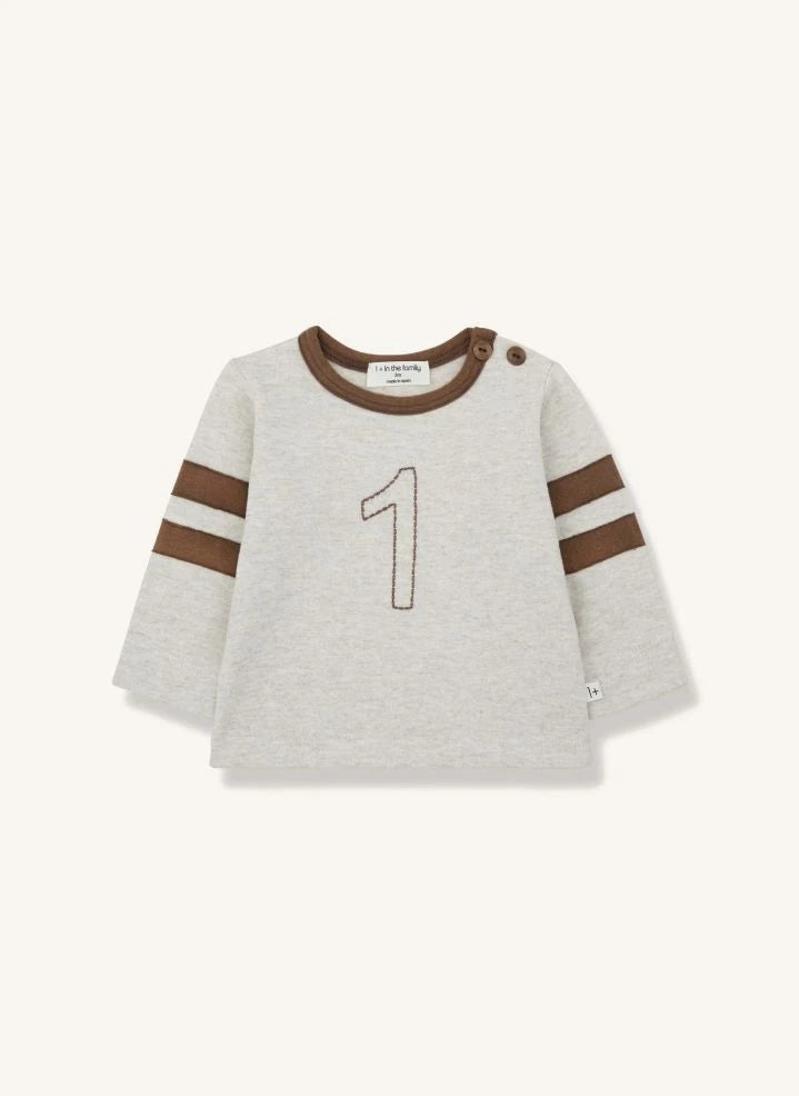 1+ in the family - Franz T-shirt | Speckled Beige