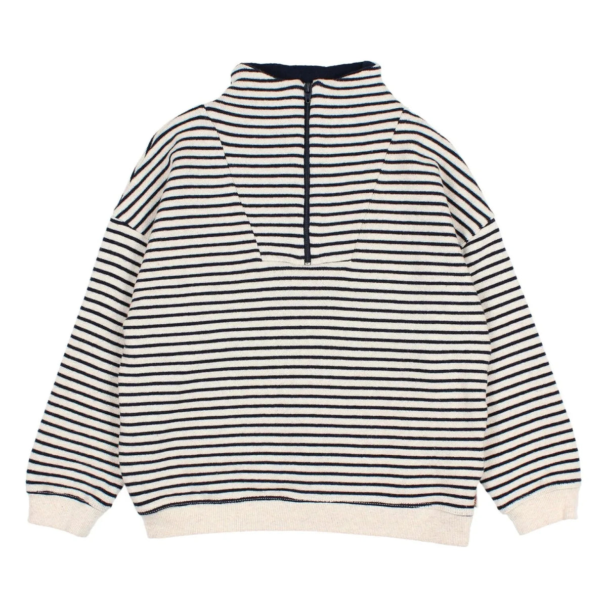 Búho - Striped Trucker Neck Sweater | Dark Blue