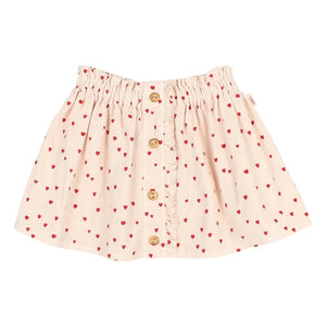 Búho - Mini Hearts Skirt | Pale Pink