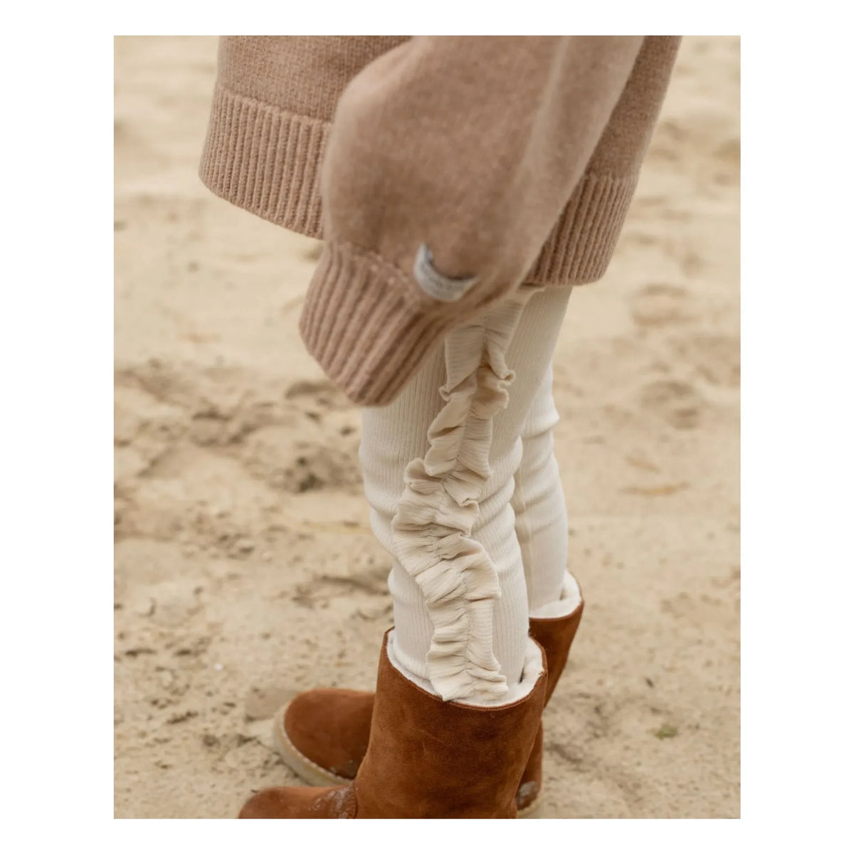 Donsje - Audun organic cotton ruffle tights | Ecru