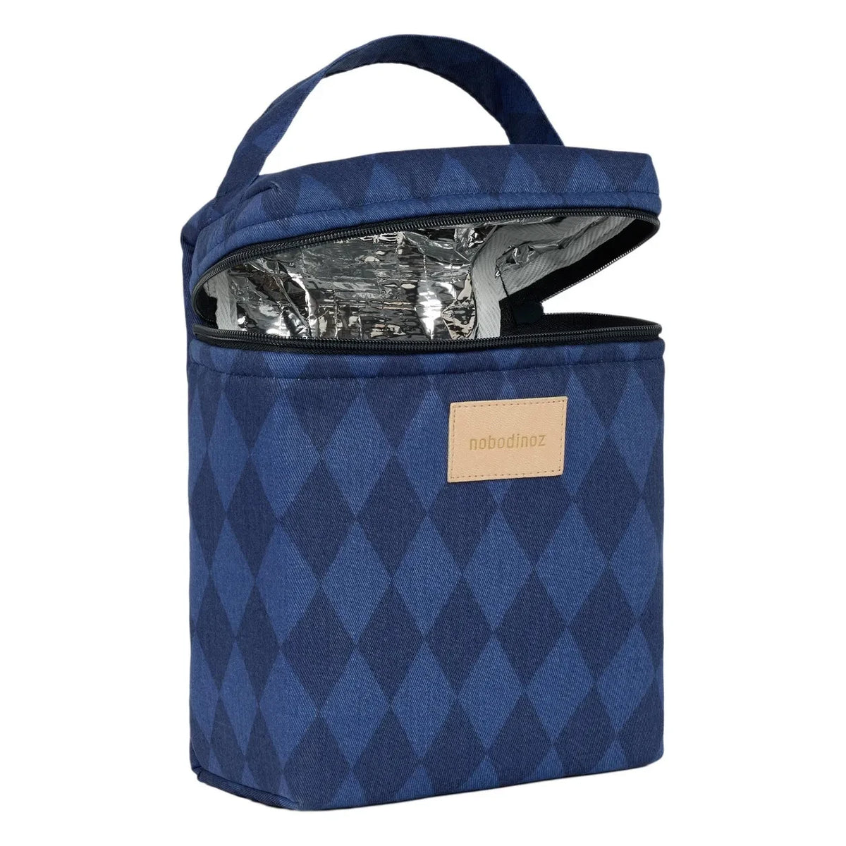 Nobodinoz - Hyde Park Diamonds Insulated Lunch Bag | Blue