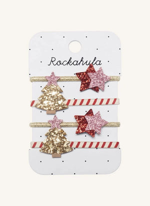 Rockahula Kids - 4-piece Sparkly Fir Tree Clip Set | Gold