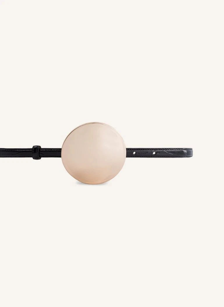 Laurence Bras - Cabochon Leather Belt | Black