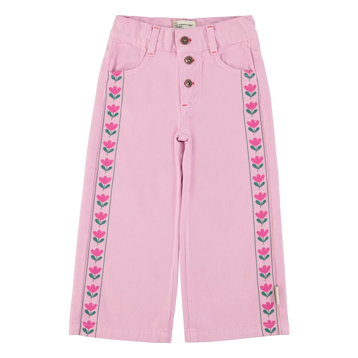 Piupiuchick - Flare Floral Twill Pants | Pink