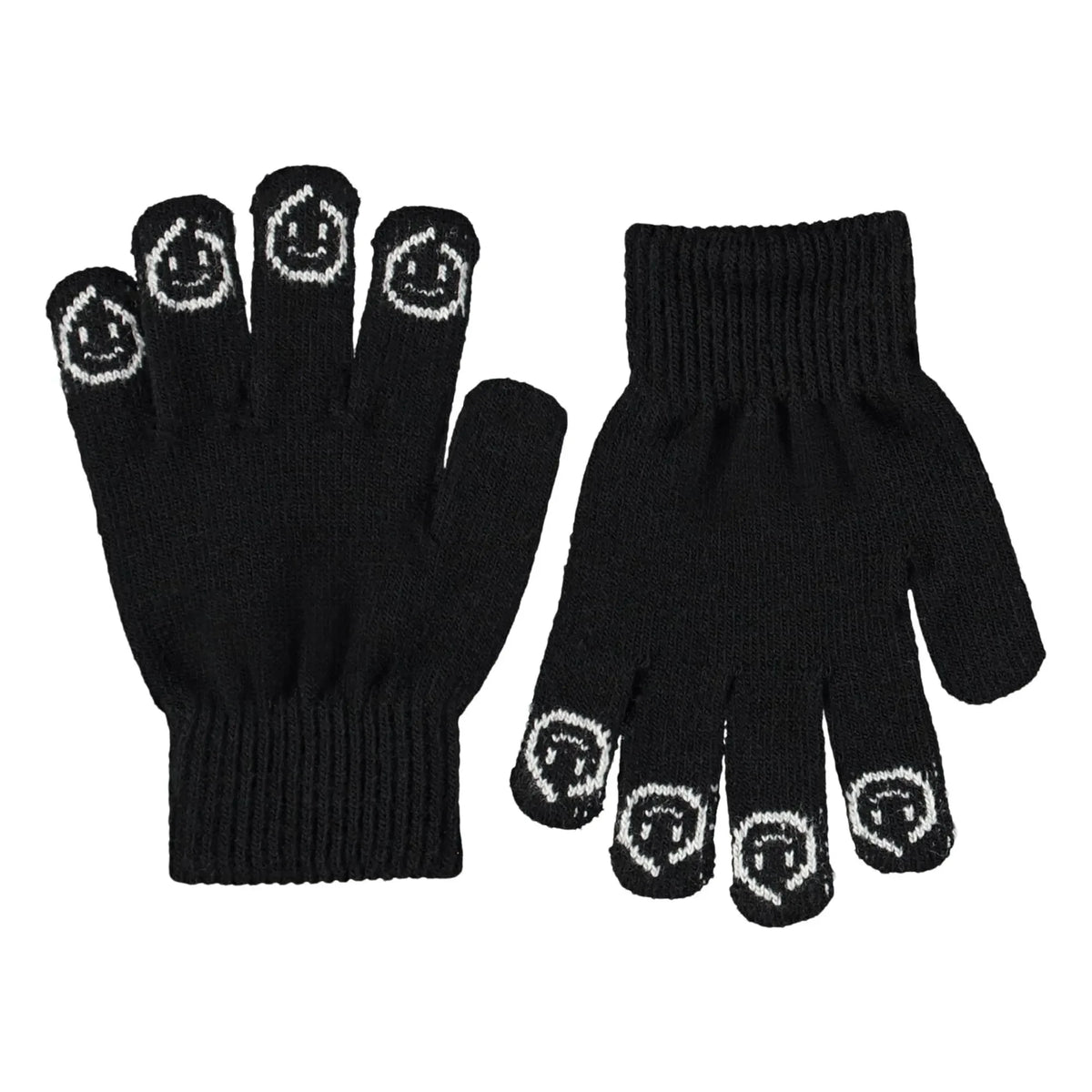 Molo - 2 Pair Kaapo Smileys Gloves Set | Black