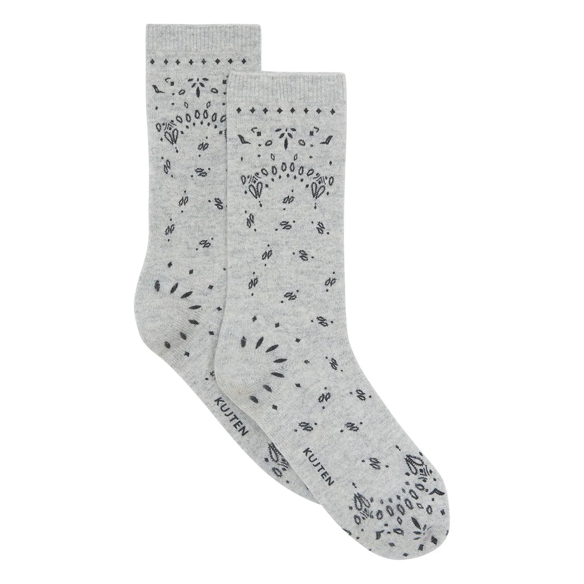 Kujten - Cashmere Socks with Bandana | Gray
